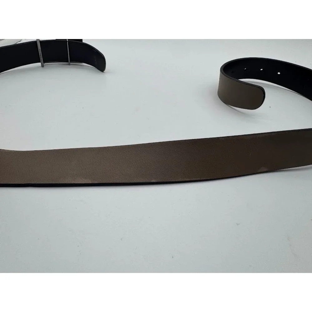 Versace Collection Mens Taupe Leather Medusa Buckle‎ Belt Made in Italy Size 38